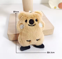 Porte-clés en peluche Kawaii Quokka, animal en peluche souriant et doux, breloque de sac pour filles, cadeau d'anniversaire, accessoires mignons pour sac à dos, poupée