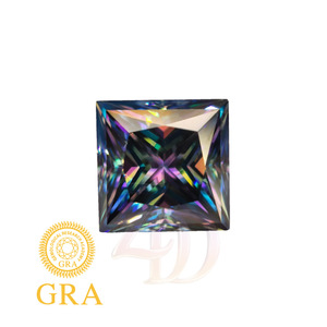 GRA Moissanite Princess Cut Loose Stone Rainbow Purple Synthetic Gemstone For Jewelry Making - Product Image 5