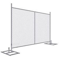 Clôture à température mobile Location de chantier Panneau mobile en métal 8 'x 12' Clôture temporaire Barrière à maillons de chaîne remplie de mailles