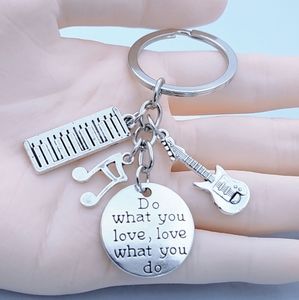 Moda DIY <span class=keywords><strong>teclado</strong></span> órgano electrónico guitarra <span class=keywords><strong>flauta</strong></span> cuerno música llavero profesional accesorios creativos de Metal - Product Image 3