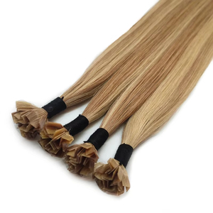 Extensions de cheveux vierges chinois Double dessiné <span class=keywords><strong>U</strong></span>/Flat/i Tip Extensions de cheveux humains de haute qualité de couleur claire - Product Image 1
