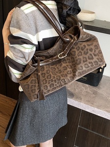 Borsa Tote Vintage in Tela con Stampa Leopardata da Donna, Media, alla <span class=keywords><strong>Moda</strong></span>, Versatile, di Alta Qualità, in Poliestere - Product Image 3