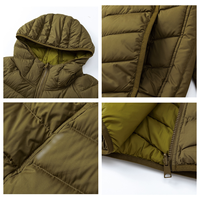 Veste à capuche réversible légère pour homme, 90% duvet blanc, coupe ample, chaude pour l'extérieur, manteau d'hiver, logo personnalisé OEM ODM