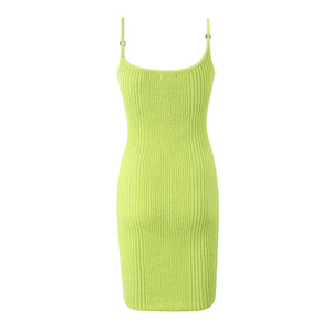 <span class=keywords><strong>Abito</strong></span> Estivo <span class=keywords><strong>Mini</strong></span> in Maglia con Spalline Sottili <span class=keywords><strong>Verde</strong></span>, Casual e alla Moda per Signore - Product Image 2