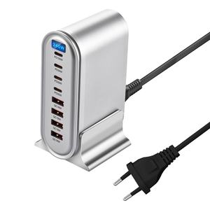 240W GaN充電器ディスプレイ多ポートデスクトップ充電器268Wハイパワーアダプター高速5C3A充電パッケージボックスUSソケット150W 25A - Product Image 4