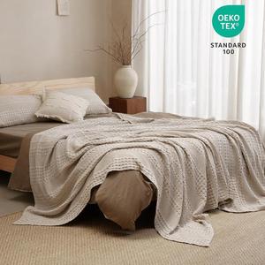 Couverture fine tricotée pour toutes les saisons, personnalisable pour la décoration de chambre, couverture décorative en tricot gaufré OEM ODM - Product Image 3
