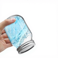 Bocaux en verre transparent ronds/carrés NFS Wholesale hermétiques de 500/750/1000 ml avec couvercles à vis argentés