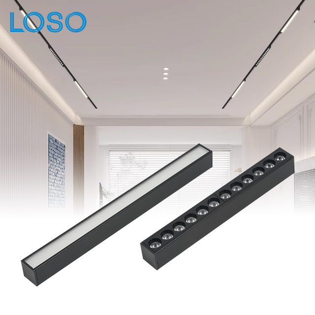 LOSO New Product 48V Ultra Thin Office Hotel Home Aluminum Surface Mounted Linear LED Magnetic Track Light
