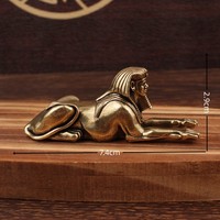 Statue de Sphinx égyptien rétro en laiton, petites figurines de gardien en laiton, décorations de bureau, accessoires de décoration pour la maison