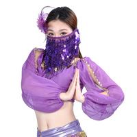 Voile de visage à sequins paon pour danse orientale, masque à franges pour danse indienne et arabe, accessoires de costume de danse orientale pour femmes