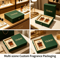 Boîte à tiroir en carton écologique biodégradable haut de gamme personnalisée avec logo personnalisé pour l'emballage de parfums et de maquillage