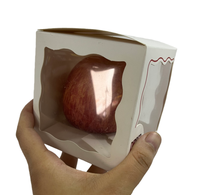 Boîte en carton blanc personnalisable, pliable, pour emballage cadeau, boîte unique pour fruits, desserts, chocolats avec fenêtre découpée