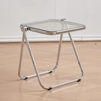 Table d'appoint pliable en acrylique transparent pour le camping et la salle de séjour