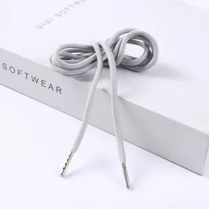 Cordon de serrage rond en coton de 6 mm pour vêtements, avec embouts métalliques – Vente chaude - Product Image 3