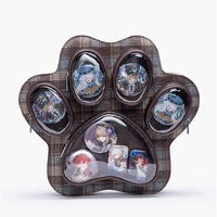Mochila de gran capacidad con diseño original personalizado, multicapa, transparente, con diseño de huellas de perro y gato, estilo Ita Bag, para muñecas de peluche, con PU
