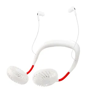 Mini ventilador de cuello recargable por USB, accesorio manos libres con banda para el cuello, para viaje, oficina y al aire libre