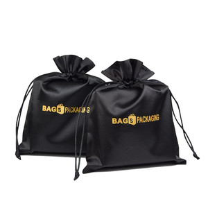 Personnalisé noir rose violet doré sérigraphie feuille chaude personnalisé imprimé <span class=keywords><strong>sac</strong></span> <span class=keywords><strong>de</strong></span> satin - Product Image 3