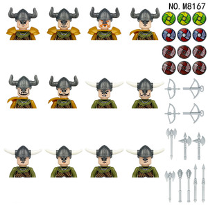 Set de Figuras de Personajes en Miniatura de Estilo Vikingo Retro, Bloques de Construcción ABS, Piezas de Armas Decorativas, Escena DIY, Coleccionable, Regalo - Product Image 3