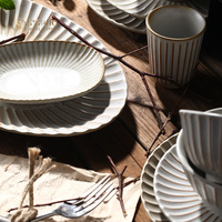 Nouveau design de haute qualité assiette en porcelaine bol plats restaurant banquet hôtel salle à manger vaisselle ensemble de vaisselle en céramique