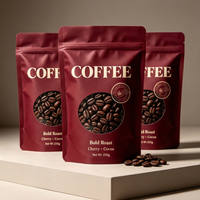 Sachets Doypack Personnalisés pour Café et Sucre avec Valve et Fermeture Zip, Anti-humidité, en PE, Tailles 100g-1kg, MOQ 100 unités