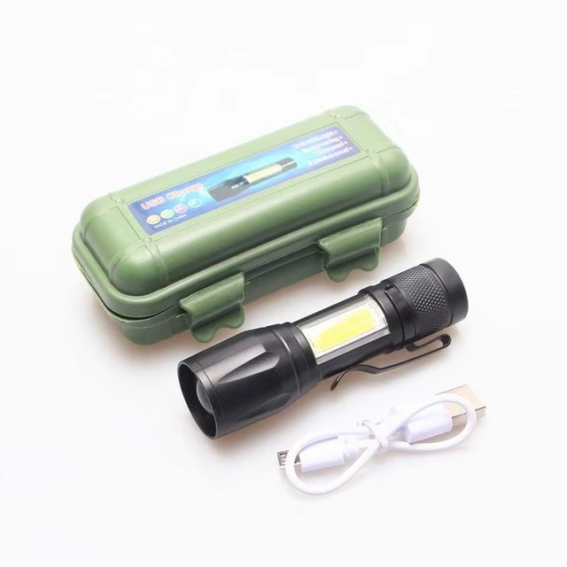 Factory Supply Aluminum Alloy Waterproof USB Rechargeable Mini LED Flashlights & Torches with 200-300M Beam Distance IP54 Rated