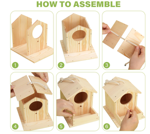 Fabricant moderne Vente en gros DIY maison d'oiseau en bois à la main nichoir en bois nichoir - Product Image 6