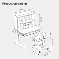 Table d'étude ergonomique en bois pour enfants, réglable en hauteur, avec étagère inclinable et rangement, idéale pour la chambre et la zone d'apprentissage (vente en gros)