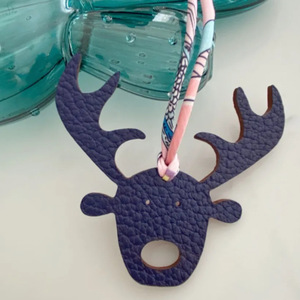 Cross-border Halloween PU leather <b>bag</b> <b>charms</b>, Christmas reindeer keychains, festive decorations - Product Image 4
