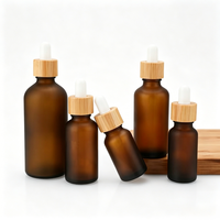 Vente en gros de flacons compte-gouttes en verre ambré givré de 5 ml, 10 ml, 15 ml, 20 ml, 50 ml, 100 ml, résistants à la lumière, pour huiles essentielles