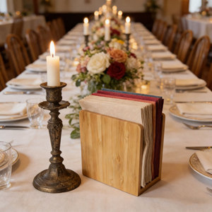 Portatovaglioli in bambù per tavoli, Dispenser di fazzoletti <span class=keywords><strong>da</strong></span> tavolo in legno per cucina, sala <span class=keywords><strong>da</strong></span> pranzo, festa, all'aperto - Product Image 4
