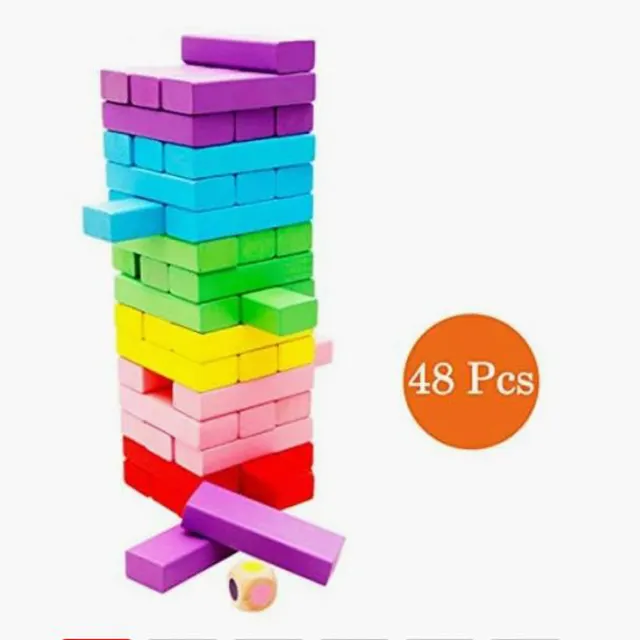 الجملة وتخصيص الملونة خشبية برج ألعاب كتلة تعثر للأطفال والكبار