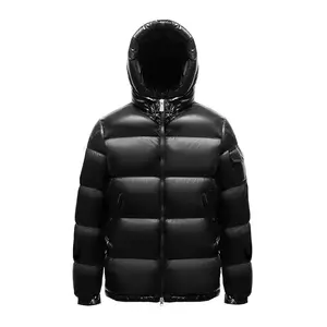 2023 Custom Winter Zip Up Design Puffy Daunen jacke Shiny Bubble Puffer Polster jacke für Männer Outdoor Thick Men Puffer Jacket