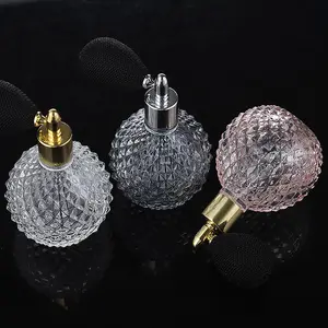 Luxury Vintage Round Empty Fragrance Bottle Refillable 30ml 50ml Spray Crystal Perfume Bottle with Airbag