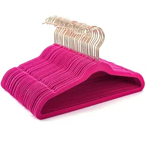 Customized Packing Card Colored Flocked Velvet Cloth Hanger Non-slip Hanger