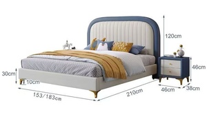 <span class=keywords><strong>Cama</strong></span> de almacenamiento de <span class=keywords><strong>estilo</strong></span> princesa moderna para niñas y niños, juego de <span class=keywords><strong>cama</strong></span> de cuero de alta calidad para niños con almacenamiento para dormitorio - Product Image 6