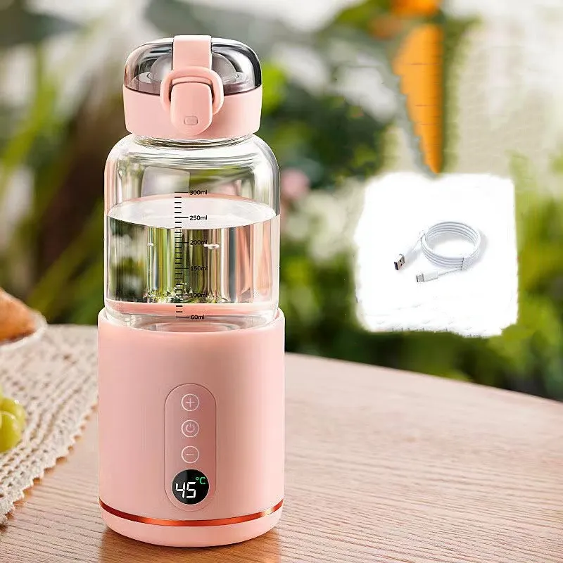 Botol air elektrik untuk bayi, botol hangat bayi, botol air bocor elektrik dengan kabel usb, penghangat botol untuk bayi