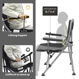 Chaise de camping pliable d'extérieur légère et promotionnelle, design personnalisé, robuste, capacité de 400 lb, vente en gros - Product Image 5