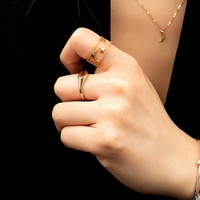 Minos Unisex Gold Ovaler Siegelring 18 Karat vergoldeter rostfreier Siegelring Hochwertiger gravierter, klobiger Ring als Geschenk