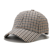 Gorra de Béisbol Unisex Retro con Estampado de Pata de Gallo, Estilo Polo Informal, Gorra de Papá