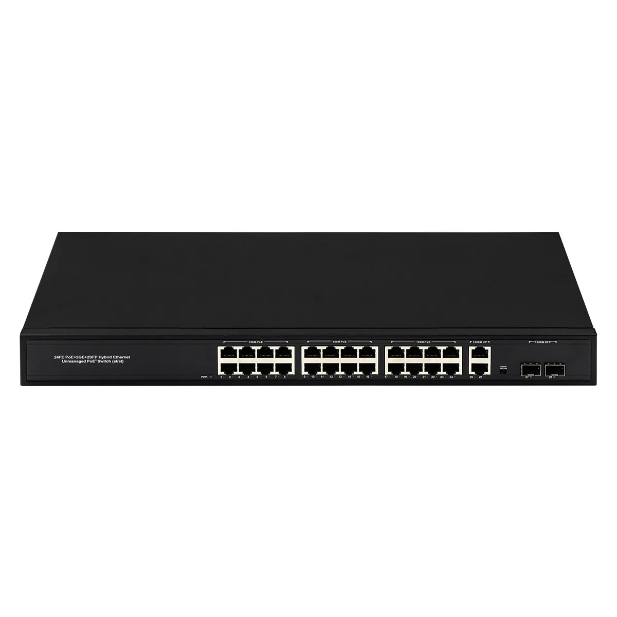 28 port ticari raf anahtarı 24 port 10/100M CCTV POE anahtarı ile 4 gigabit uplinks