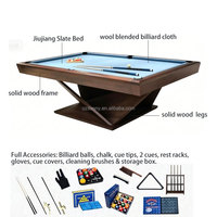 Table de billard moderne de luxe en bois massif durable avec queue de billard, taille personnalisée 7/8/9 pieds, pour usage domestique, billard américain 9 boules, couleur personnalisée, OEM, double usage
