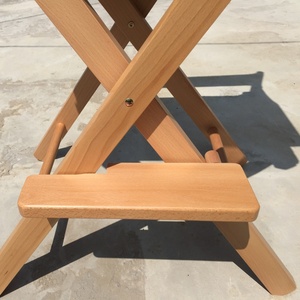 Chaise de Réalisateur Pliante en Bois Haute avec Cadre Surélevé et Siège en Toile – Idéale pour Studio de Maquillage, <span class=keywords><strong>Bar</strong></span>, <span class=keywords><strong>Comptoir</strong></span>, Terrasse – Meilleure Vente - Product Image 3