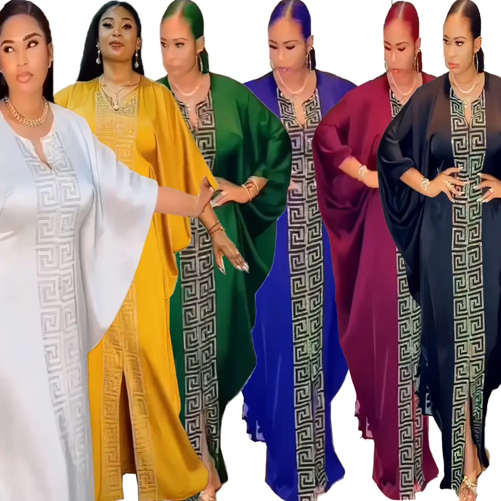 Lage Prijs Ondersteuning Kaftan Jurken Vrouwen Rayon Afrikaanse Kitenge Topontwerpen Strass Ethiopische Jurk Traditionele Vrouwen