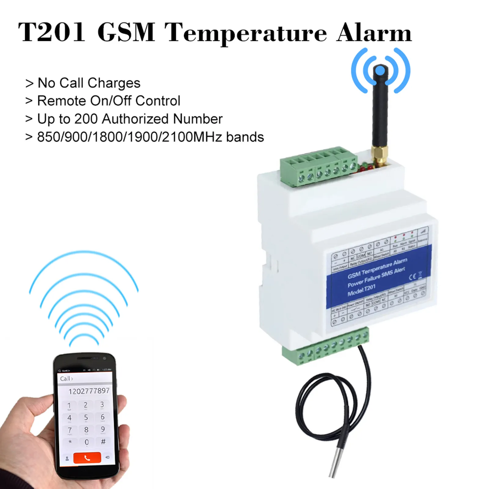 GSM Relay Controller GSM Temperature Alarm T201 With Free Call