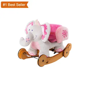 Istaride mainan bayi gajah goyang, kursi goyang kayu padat mainan anak-anak kartun goyang