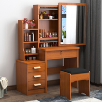 Ensemble de meubles de chambre à coucher de luxe : Coiffeuse de maquillage design, meuble de rangement, table de toilette moderne en bois, panneau mural en bois, garantie 5 ans