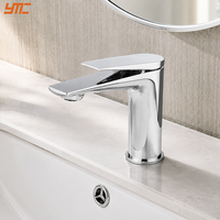 Robinet mitigeur de lavabo commercial en cuivre pour projets hôteliers et d'appartements, avec cartouche en céramique, pour la vente en gros