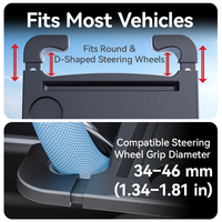 Plateau de bureau universel 2-en-1 pour volant de voiture avec porte-gobelet, fente pour tablette et organisateur de rangement pour l'espace entre les sièges, idéal pour manger et travailler