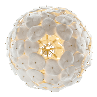 Lustre floral en céramique blanche de style Art Déco, moderne et élégant, pour salon et salle à manger