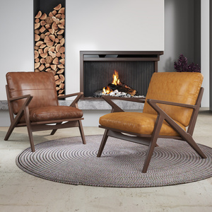Fauteuil de salon nordique en bois massif avec dossier inclinable, style moderne vintage pour la maison, le bar, les loisirs, le salon et le balcon - Product Image 4